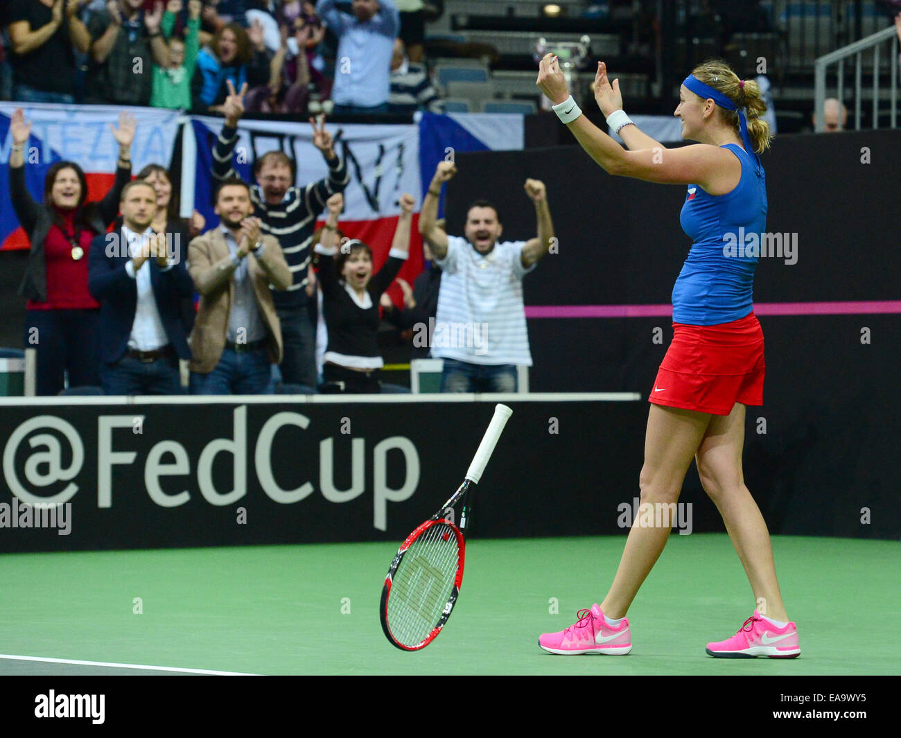 The Czech Team Won The Women S Tennis Fed Cup Tournament Beating Germany 3 1 In Prague S O2