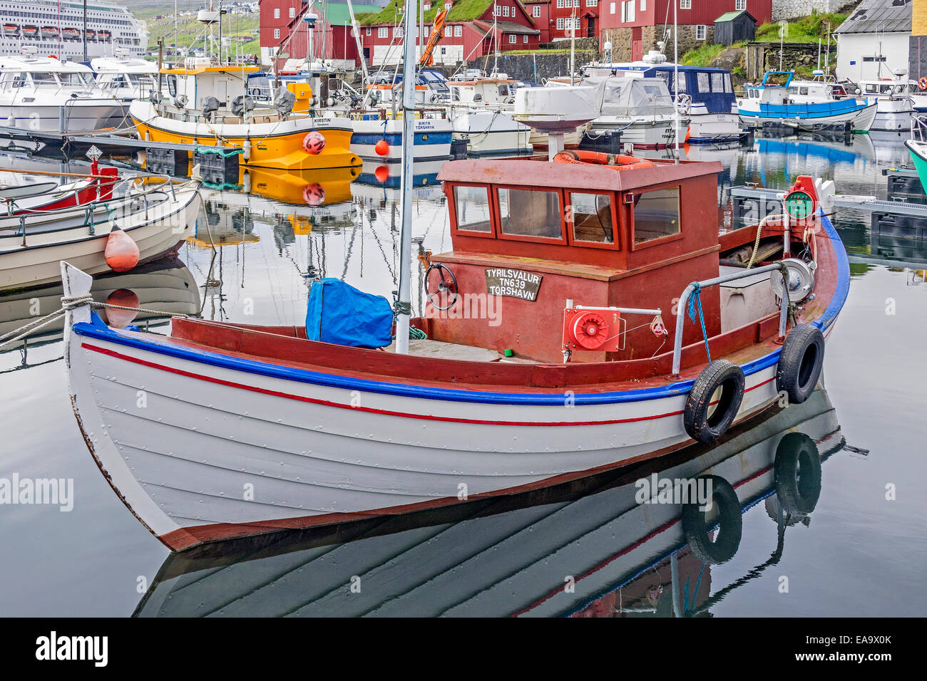 Fishing boat in harbour torshavn hi-res stock photography and images ...