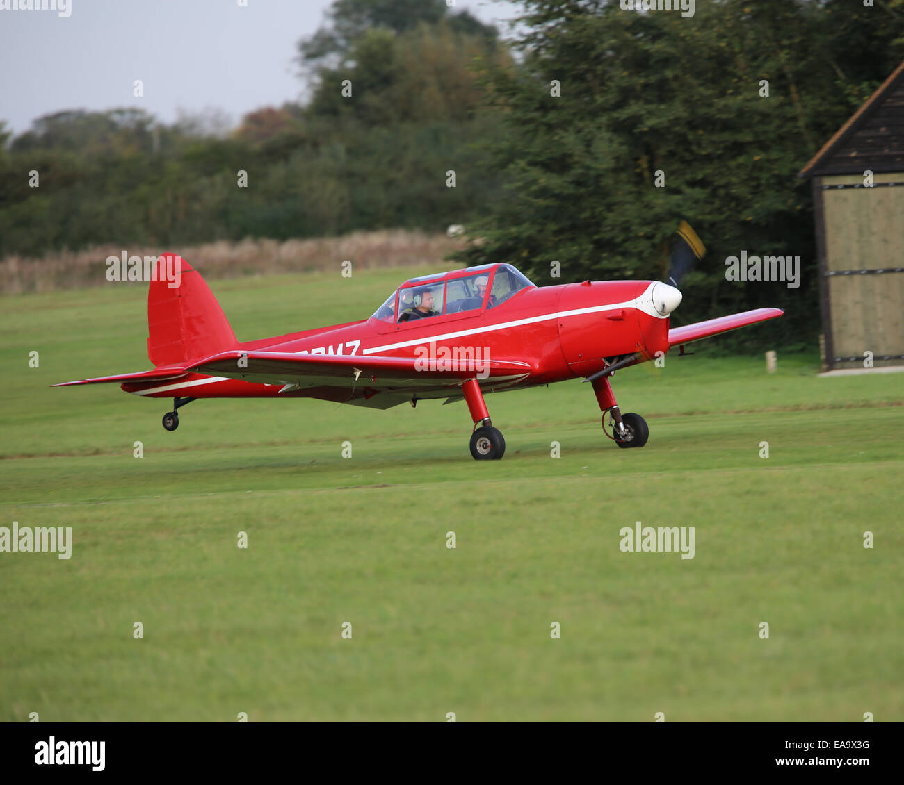 De Havilland DH-C1 Chipmunk aircraft taking off from Old Warden ...