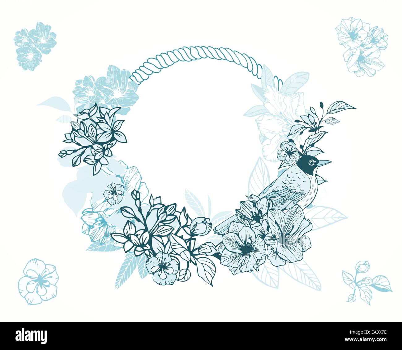 Pastel colors romantic floral frame vector illustration Stock Vector ...