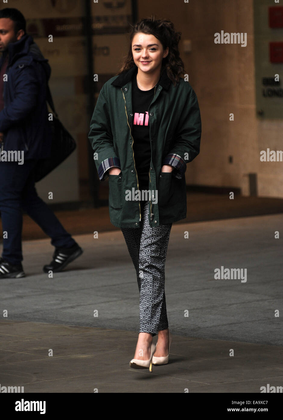 Maisie Williams at the BBC Radio 1 studios  Featuring: Maisie Williams Where: London, United Kingdom When: 08 May 2014 Stock Photo