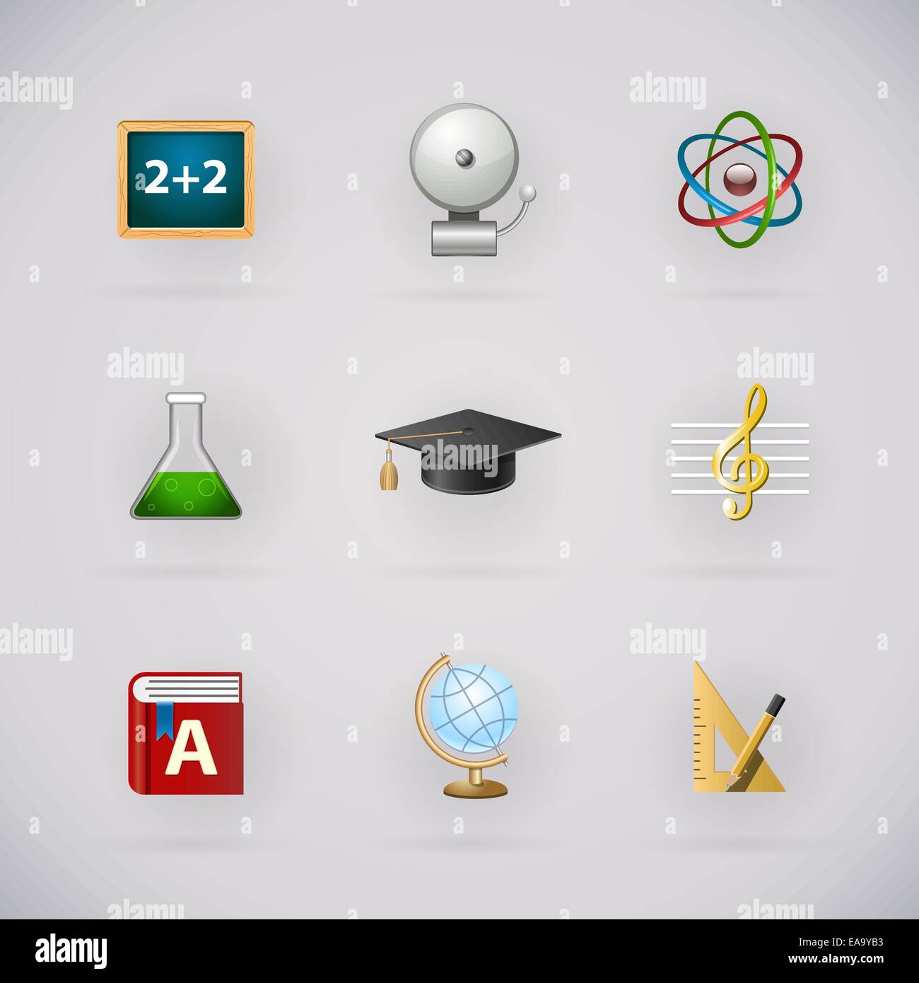 Education pictogram icons set for school application isolated vector ...