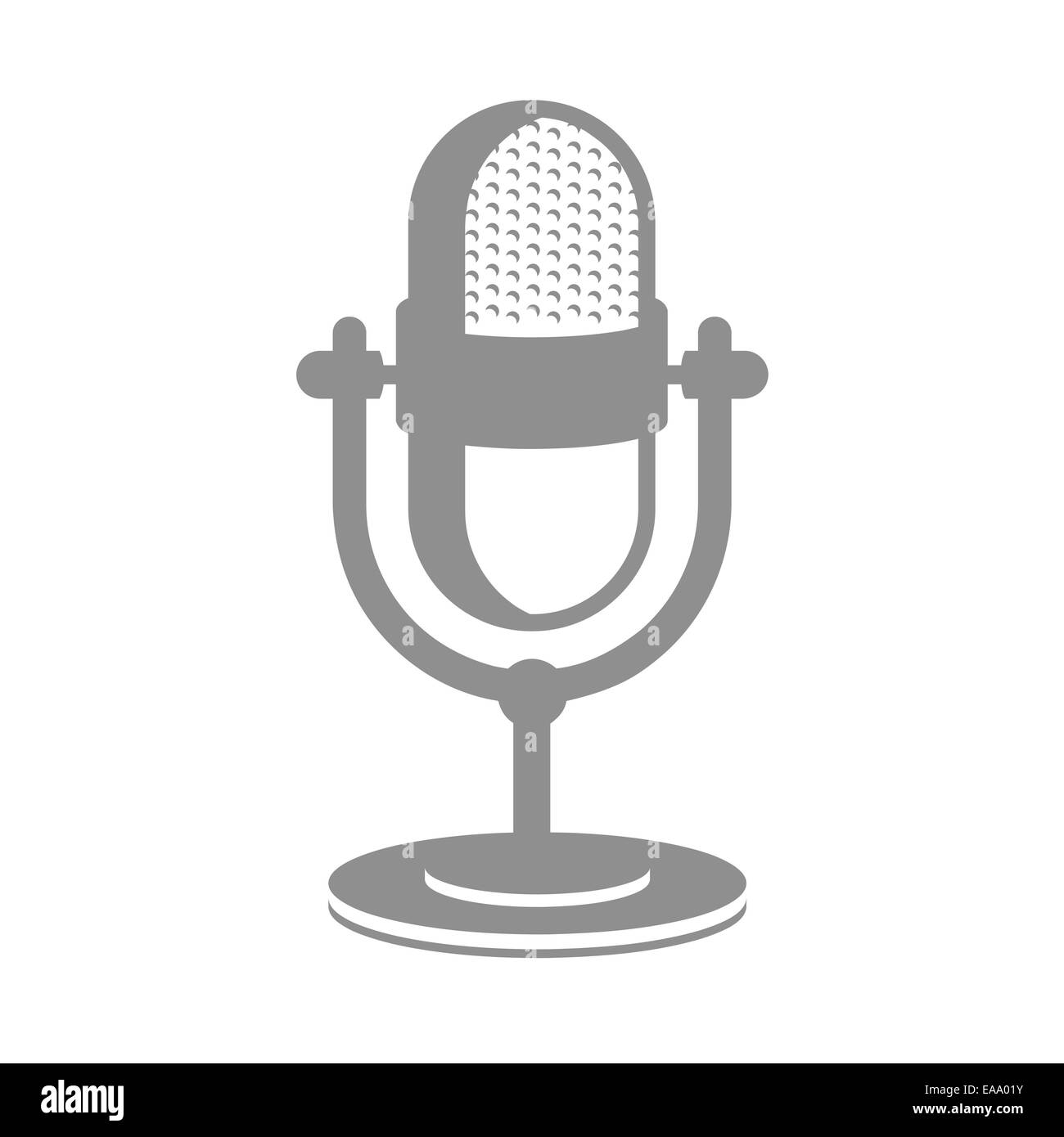 Retro microphone grey icon isolated vector illustration Stock Vector ...