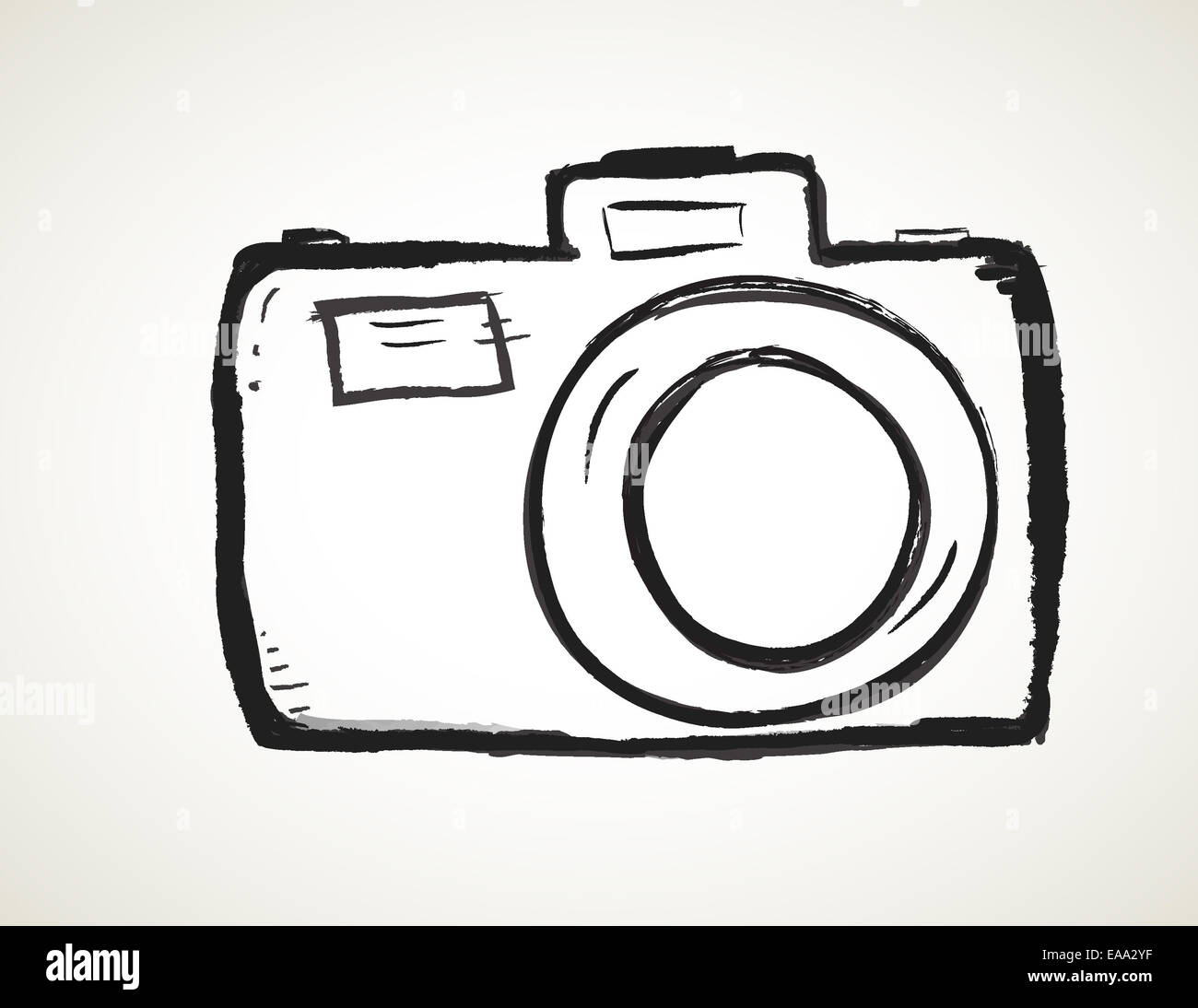 Camera hand drawn on white background Stock Photo