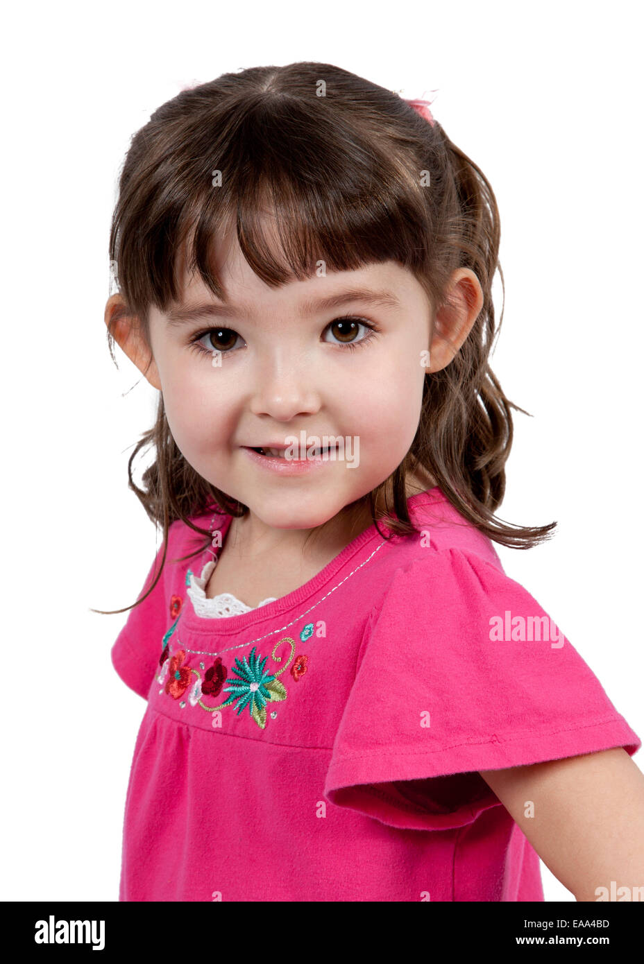 Adorable little girl isolated on white background Stock Photo - Alamy