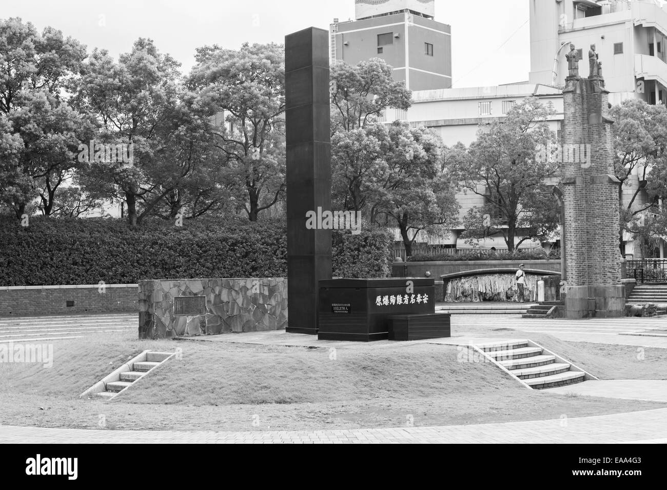Ground zero memorial at epicenter of atomic explosion,Nagasaki prefecture,Kyushu,Japan Stock Photo