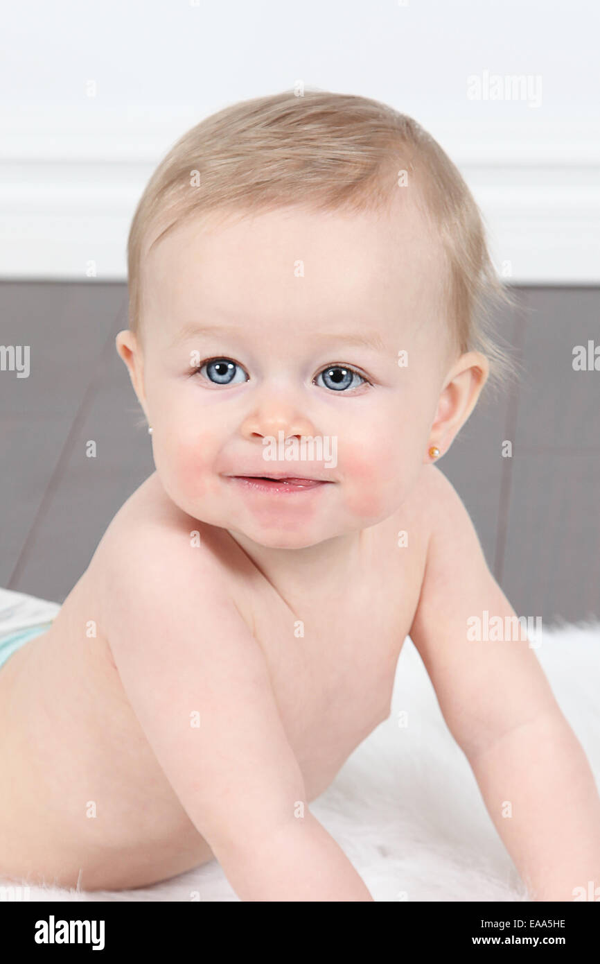 Adorable little girl isolated on white background Stock Photo - Alamy