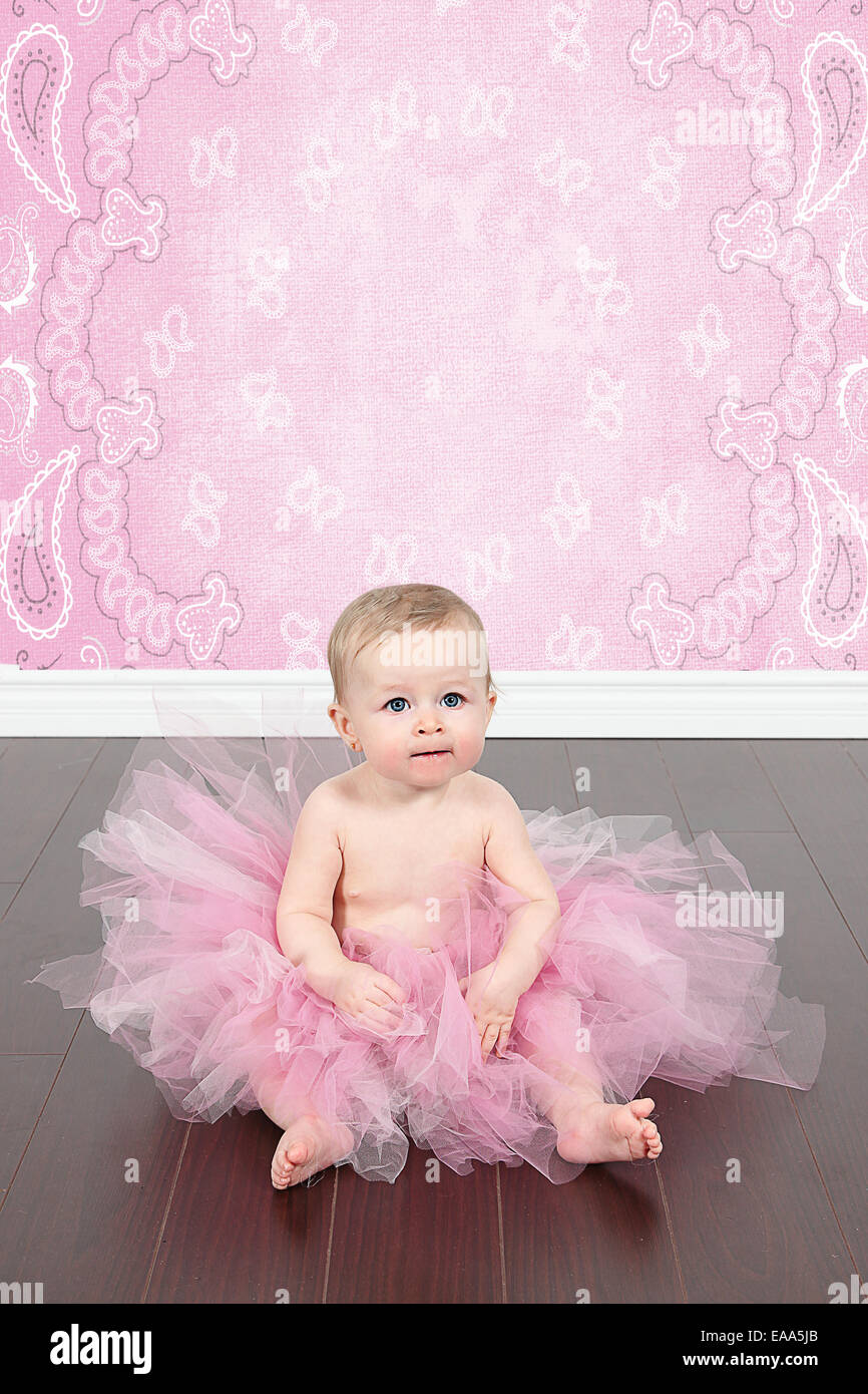Adorable little girl isolated on white background Stock Photo - Alamy