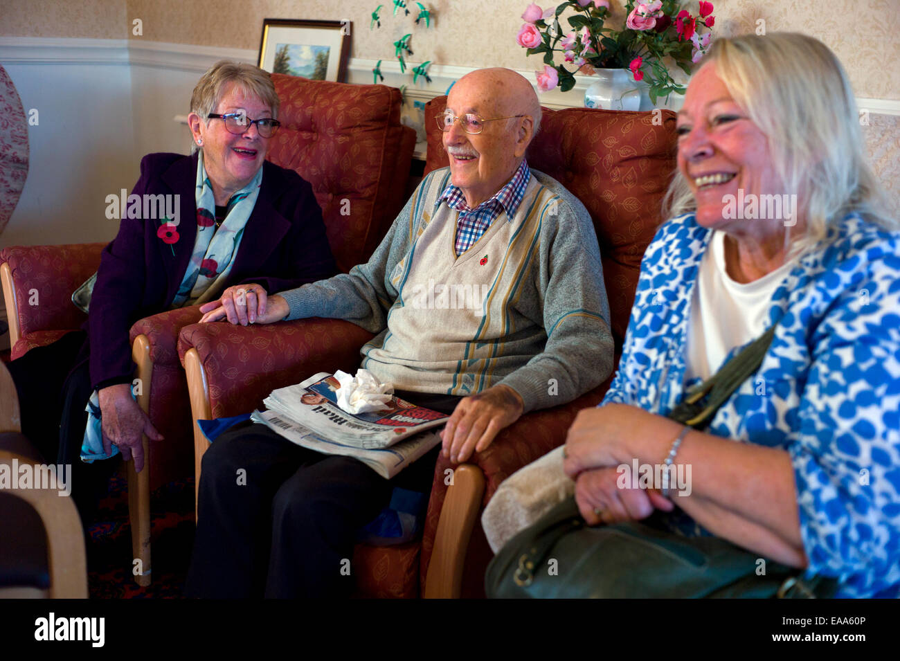 Care home in Bungay Suffolk,England UK. Patient and family and friends