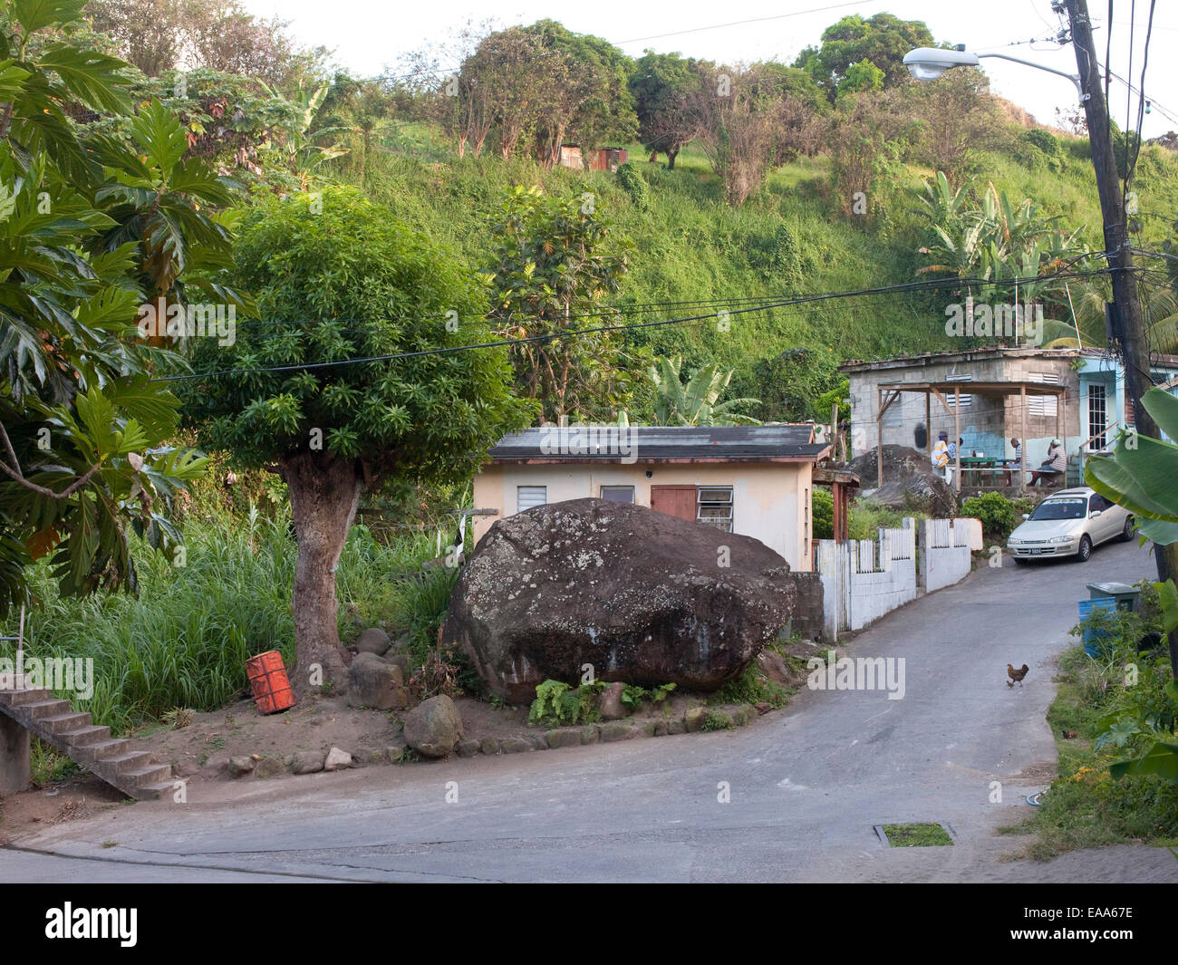 small village in Caribbean island nation Stock Photo