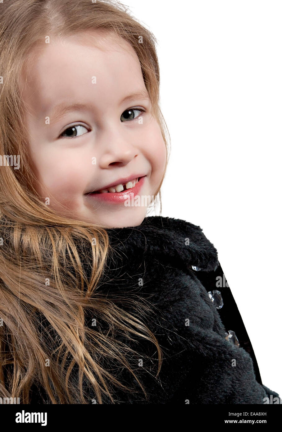 Adorable little girl isolated on white background Stock Photo - Alamy