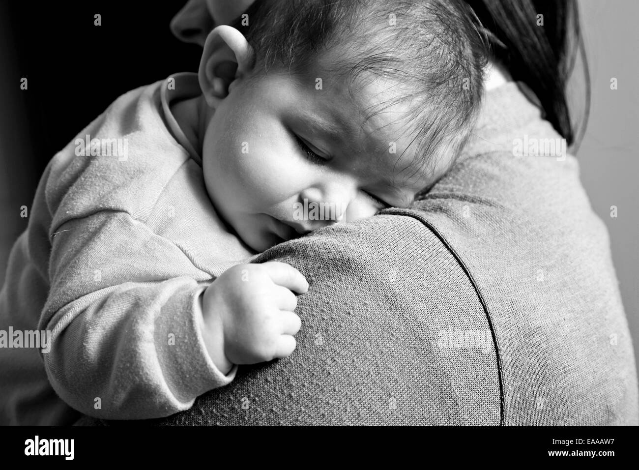 Adorable little newborn baby girl on background Stock Photo