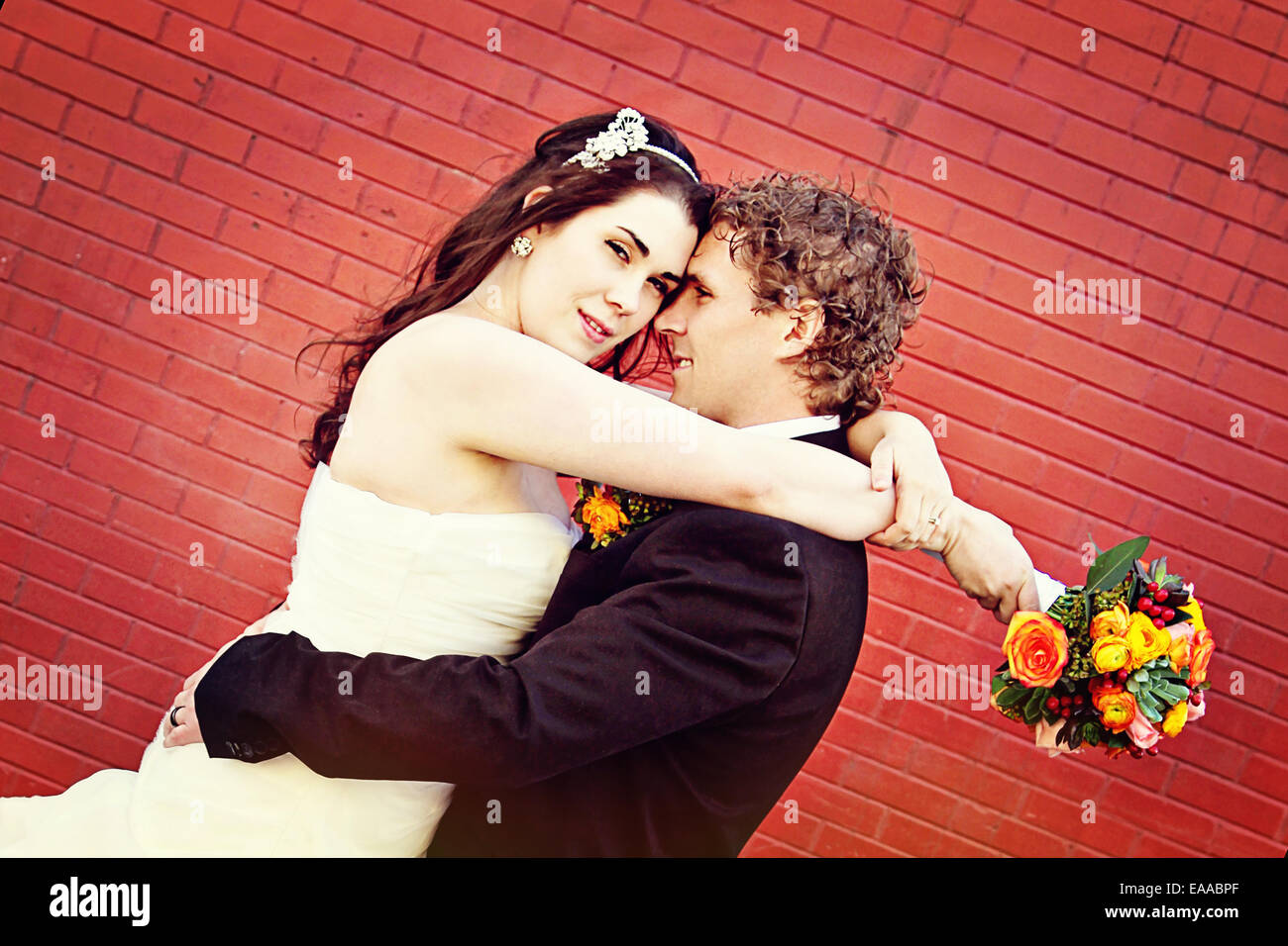 Wedding Couple on there wedding day - Bride and Groom Stock Photo - Alamy