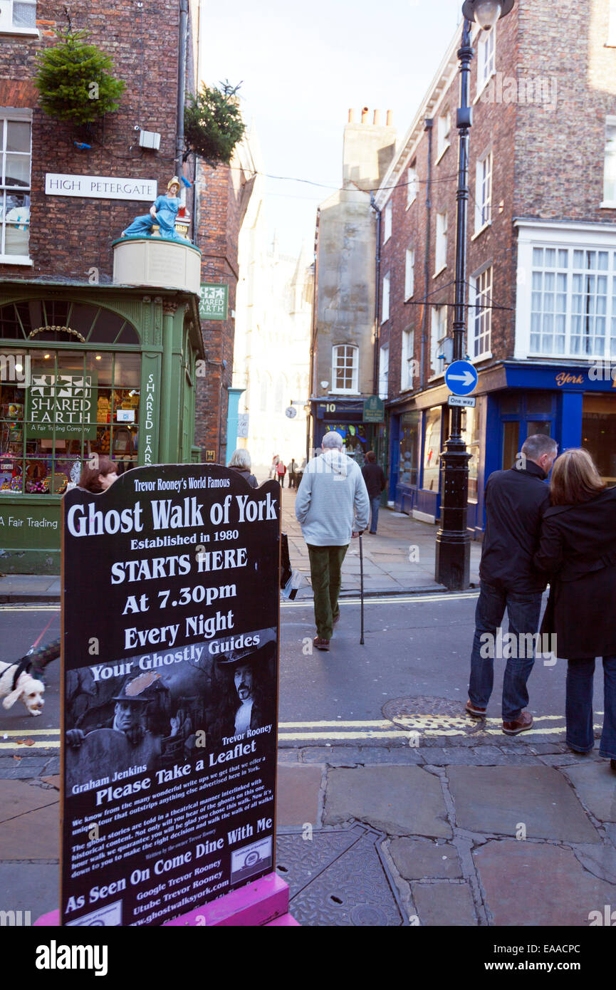Ghost walk walks York city Centre sign advert advertising ...