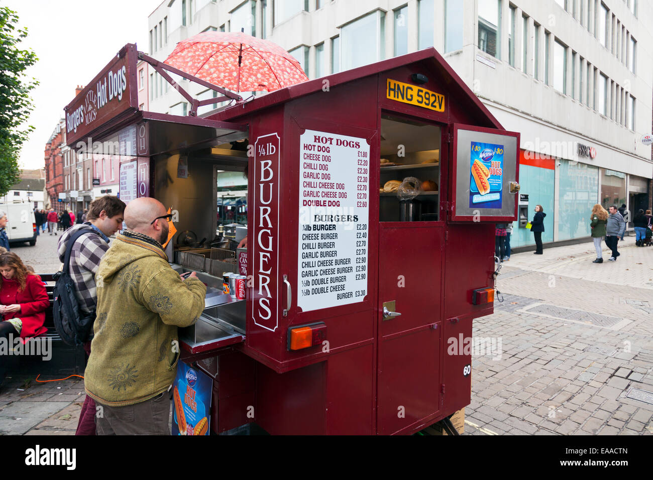 Burger Van York City Centre Uk England Hot Dog Dogs Burgers