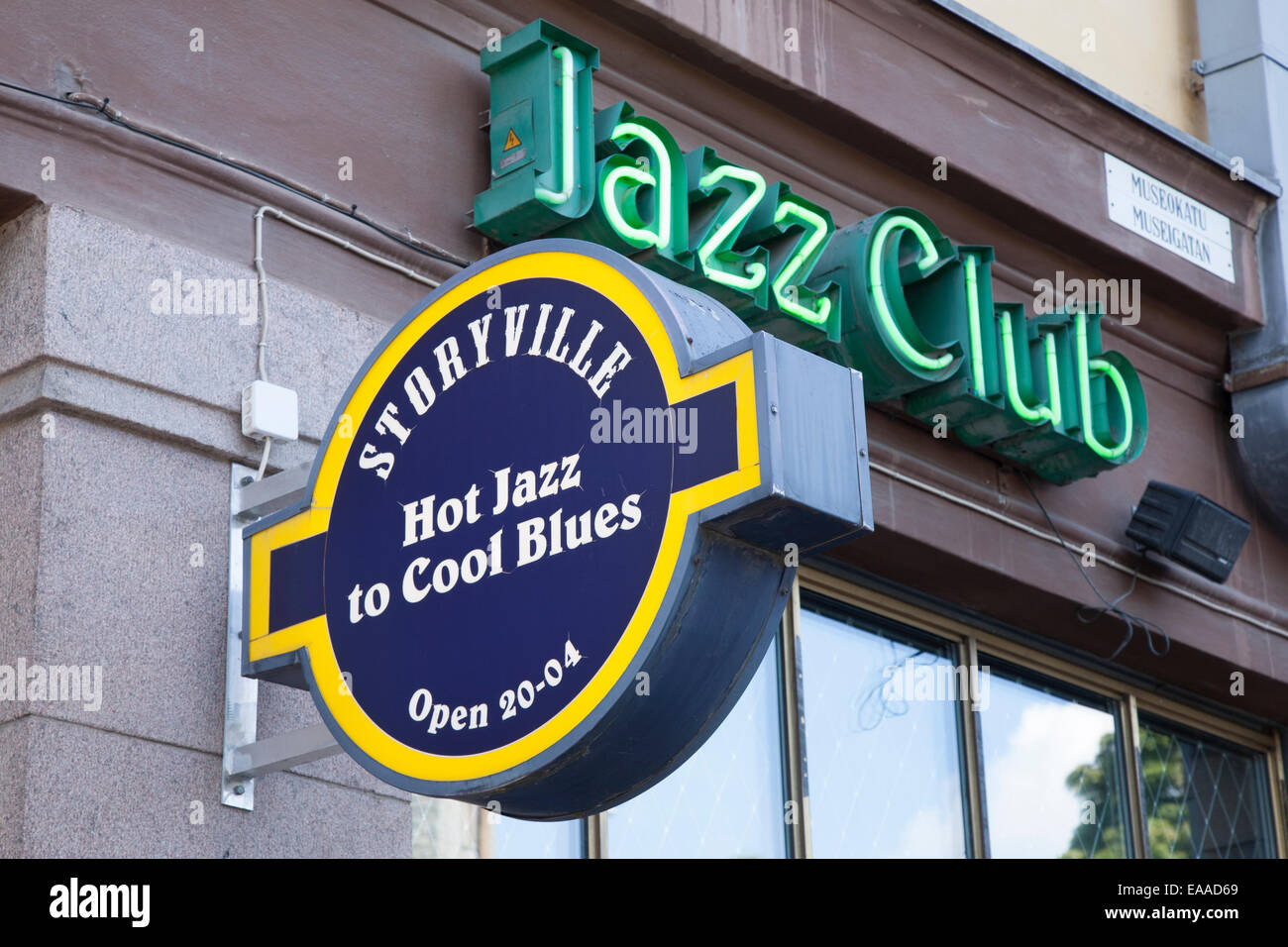 Storyville Jazz Club Sign, Helsinki, Finland Stock Photo
