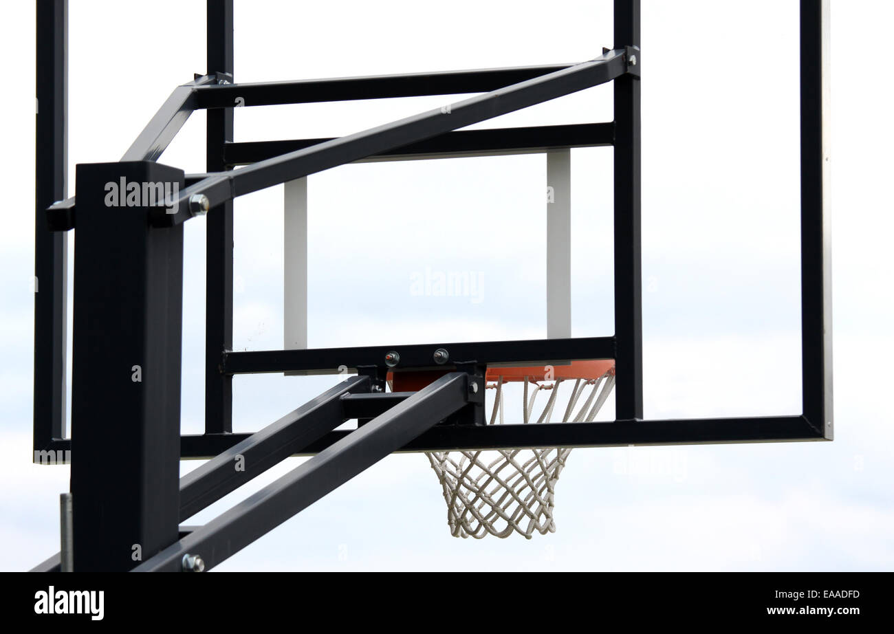 Basketball hoop shot from behind Stock Photo Alamy