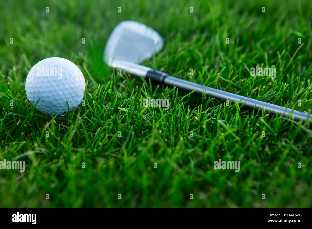 Golf background with driver and ball Stock Photo - Alamy