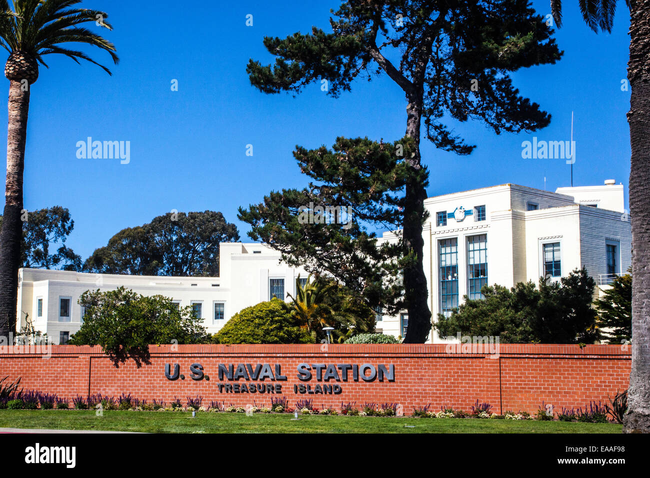 Treasure Island Naval Station in San Francisco California Stock Photo