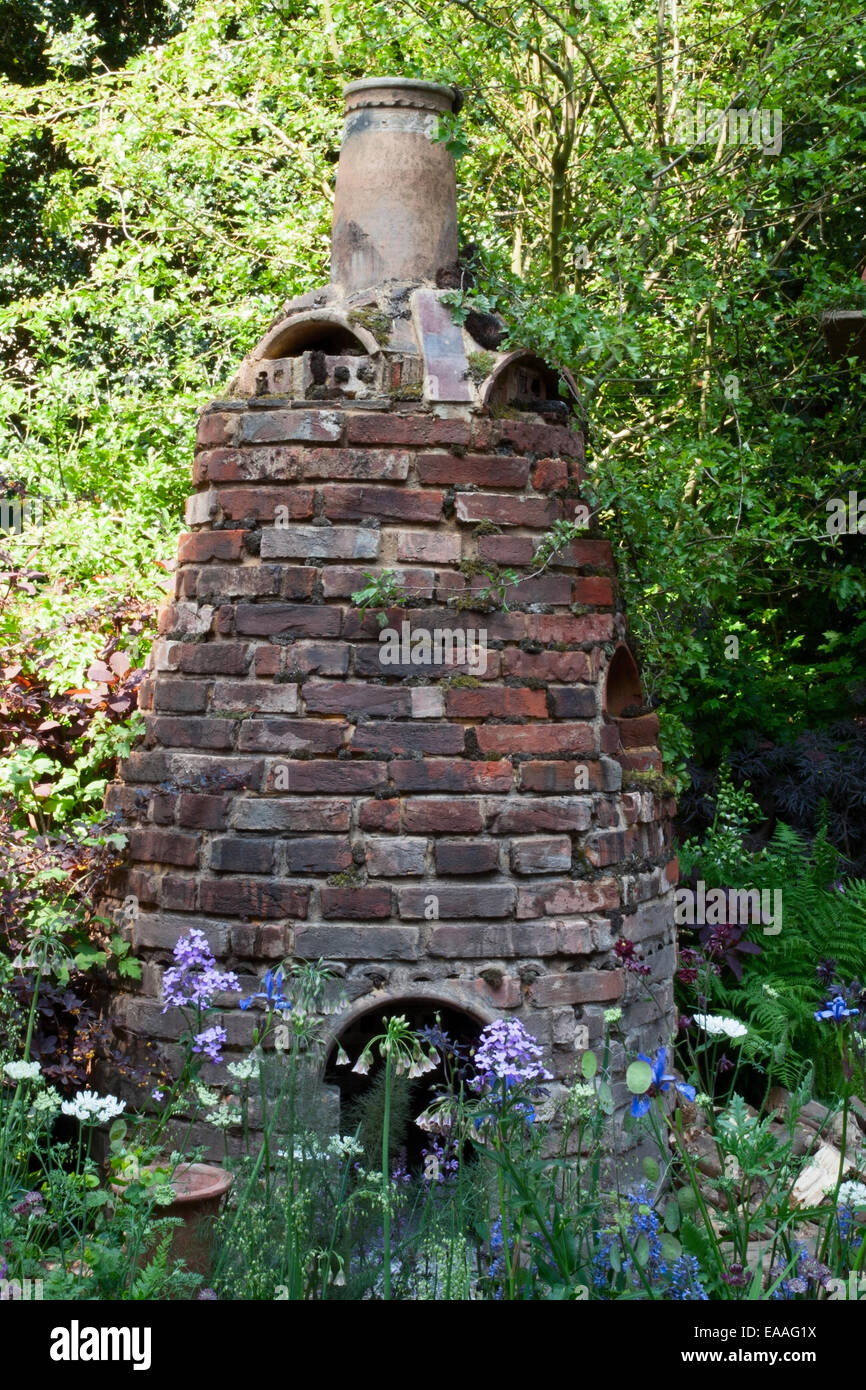 Chelsea Flower Show. Detail of brick kiln Stock Photo