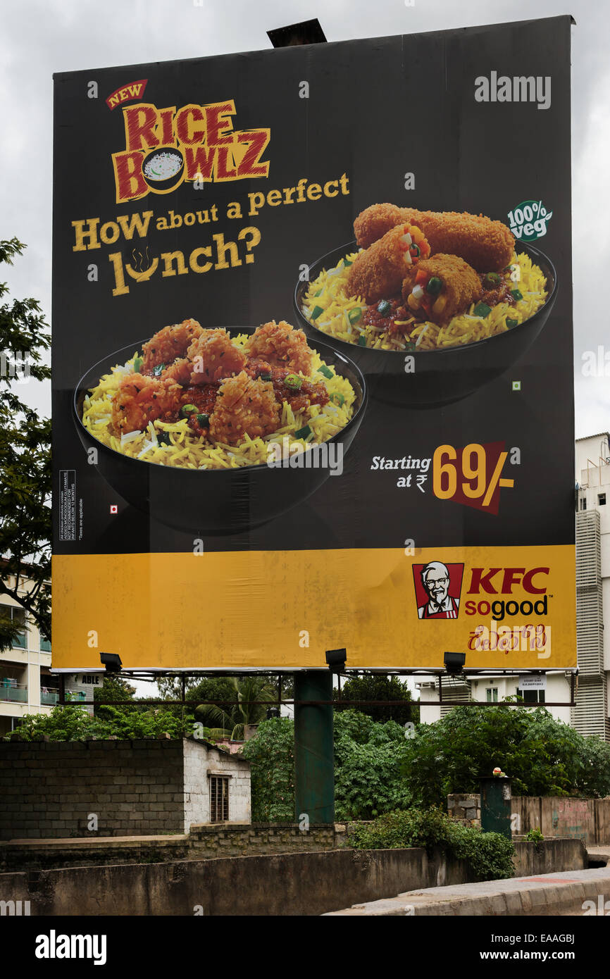 Billboard for KFC in Bangalore. Stock Photo