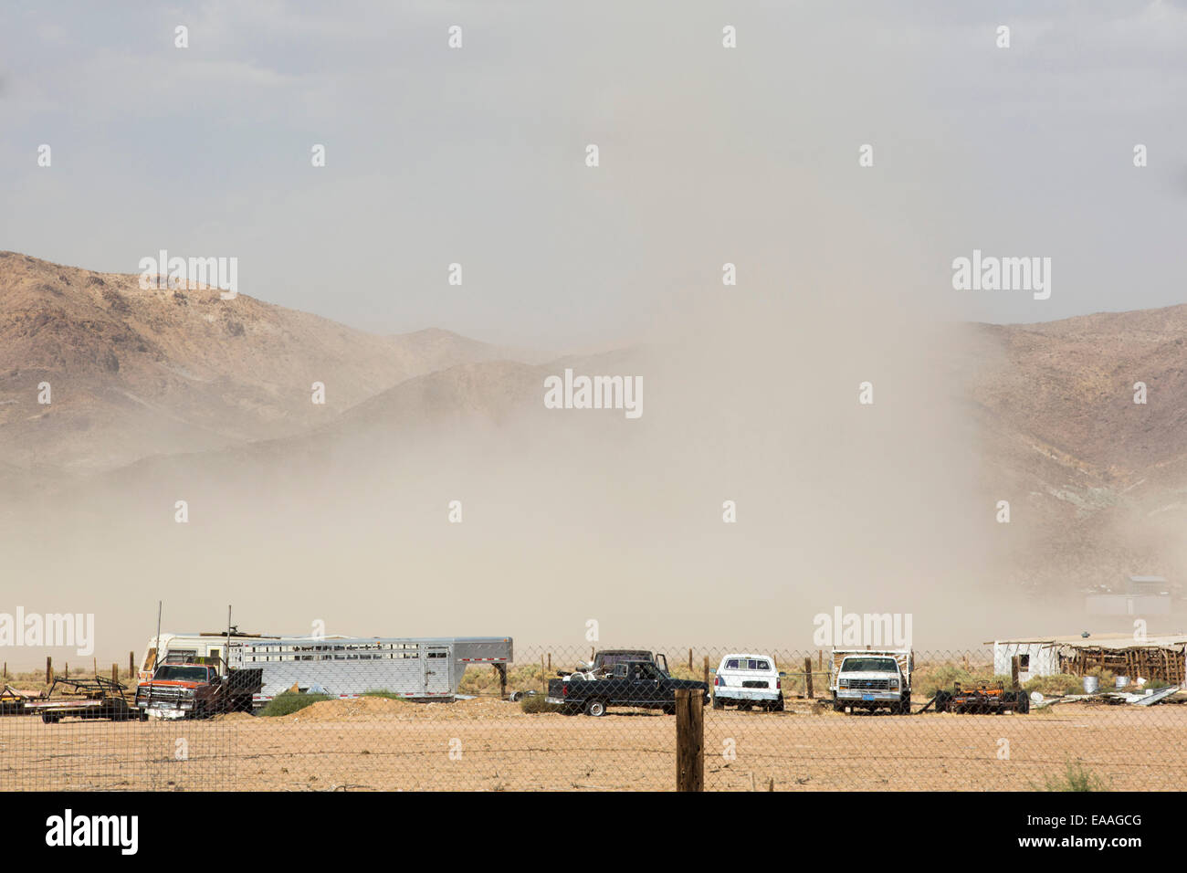 A dust storm in the Mojave Desert in California, USA Stock Photo Alamy