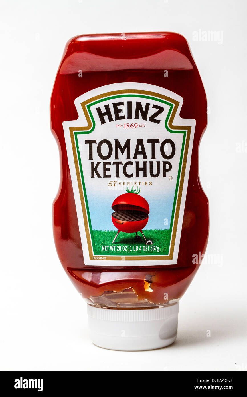 Heinz Tomato Ketchup in a squeeze bottle with a tomato shaped barbecue