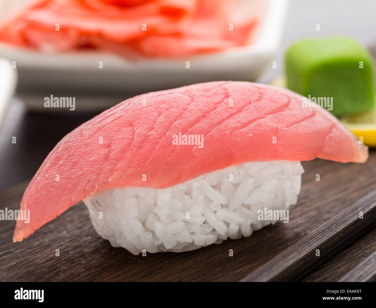 Nigiri sushi with tuna Stock Photo