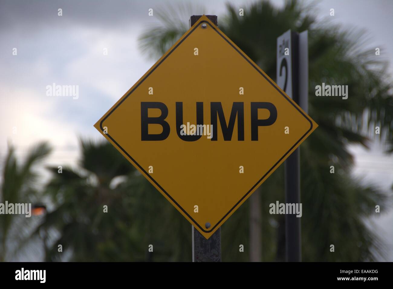 Speed bump sign Stock Photo