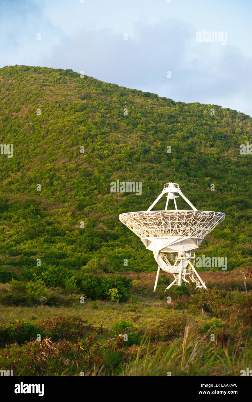 One of a system of ten radio telescopes which are operated remotely from their Array Operations Center Stock Photo