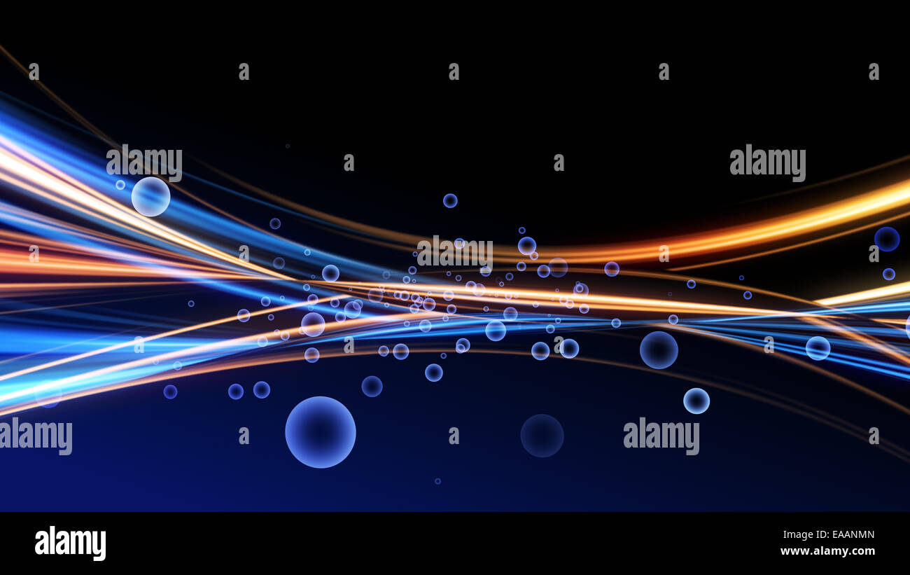 Glowing  lines on dark background Stock Photo