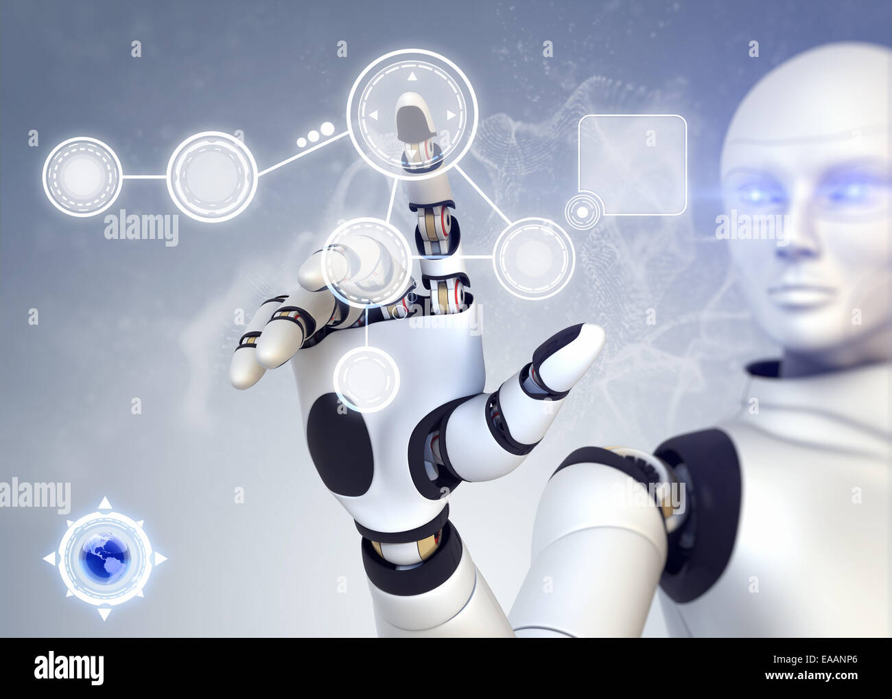 Android and  touchscreen Stock Photo