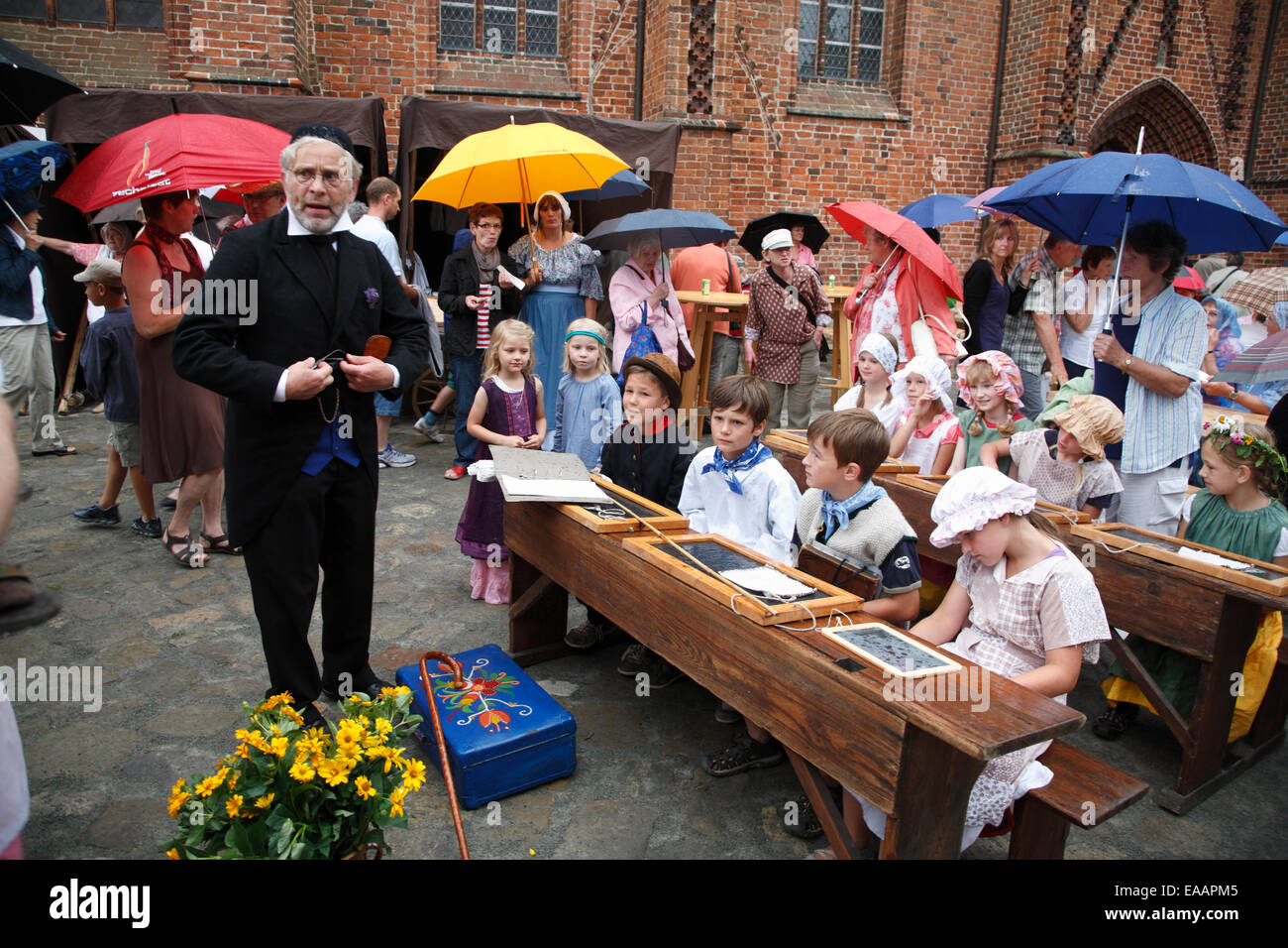 Biedermeier-festival, old hanseatic town Werben at river Elbe, Altmark, Sachsen-Anhalt, Germany Stock Photo