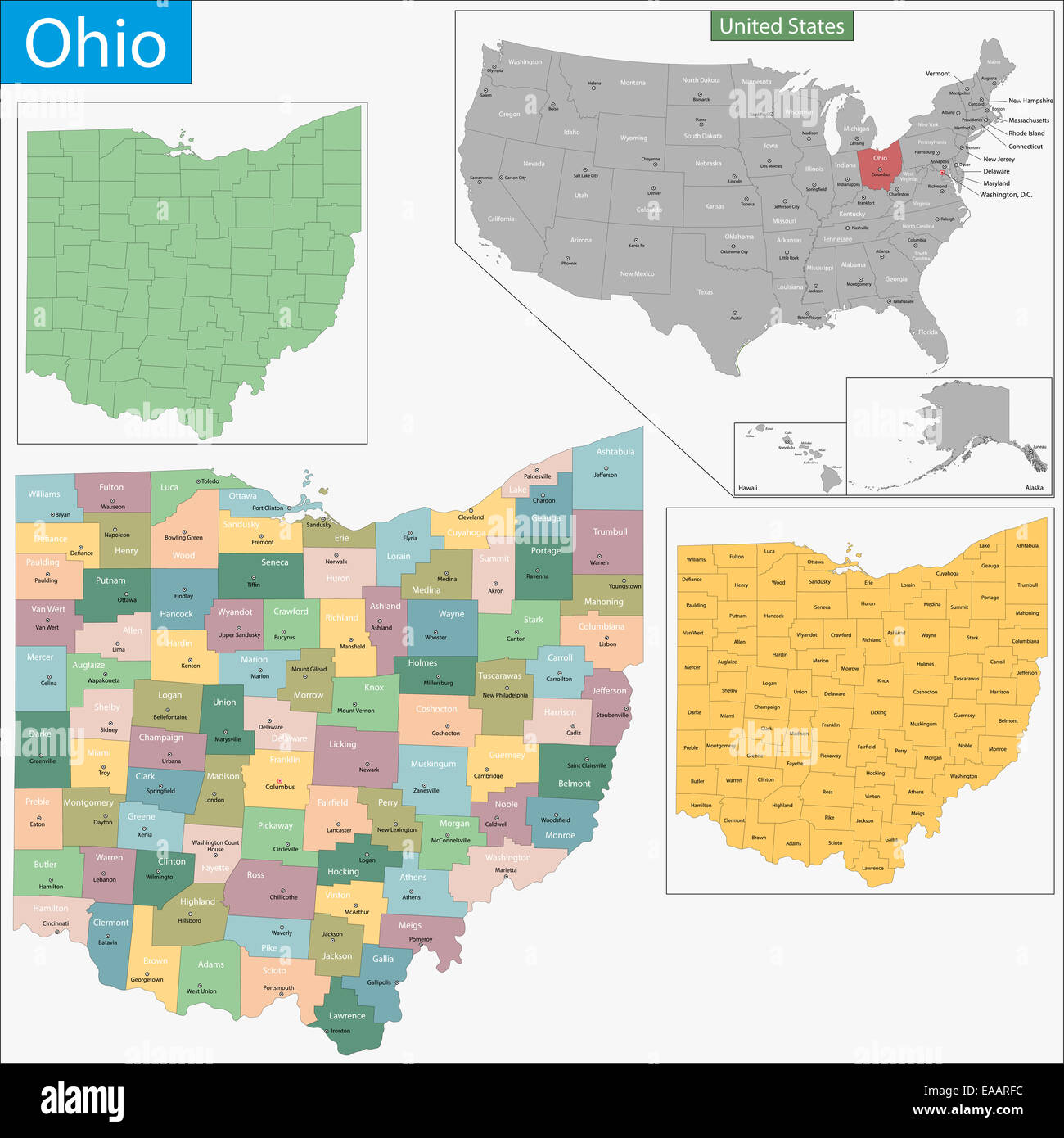 Map Of Cleveland Ohio Hi Res Stock Photography And Images Alamy Ohio Map EAARFC