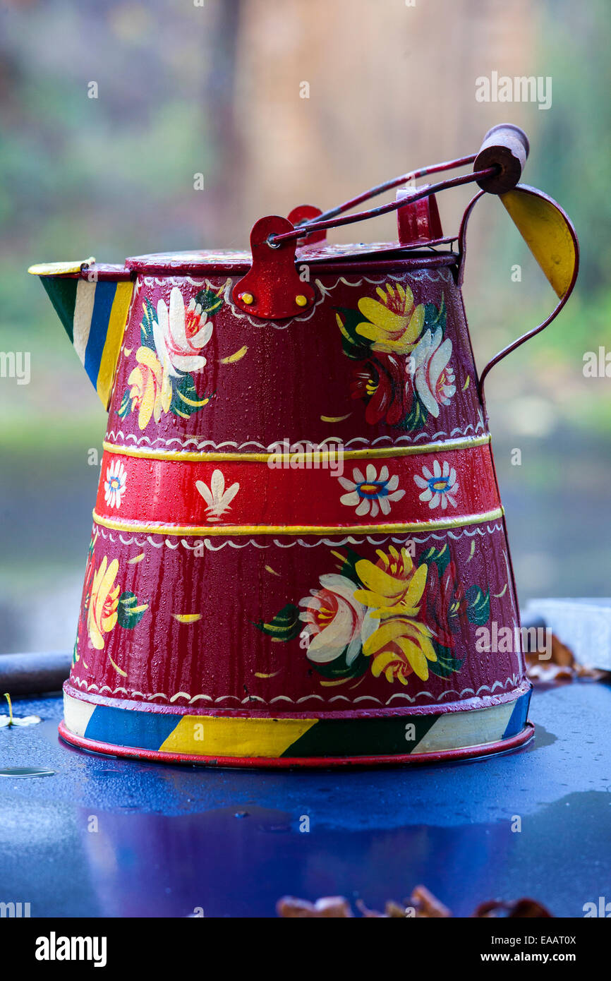 Canal Narrowboat kettle Stock Photo Alamy