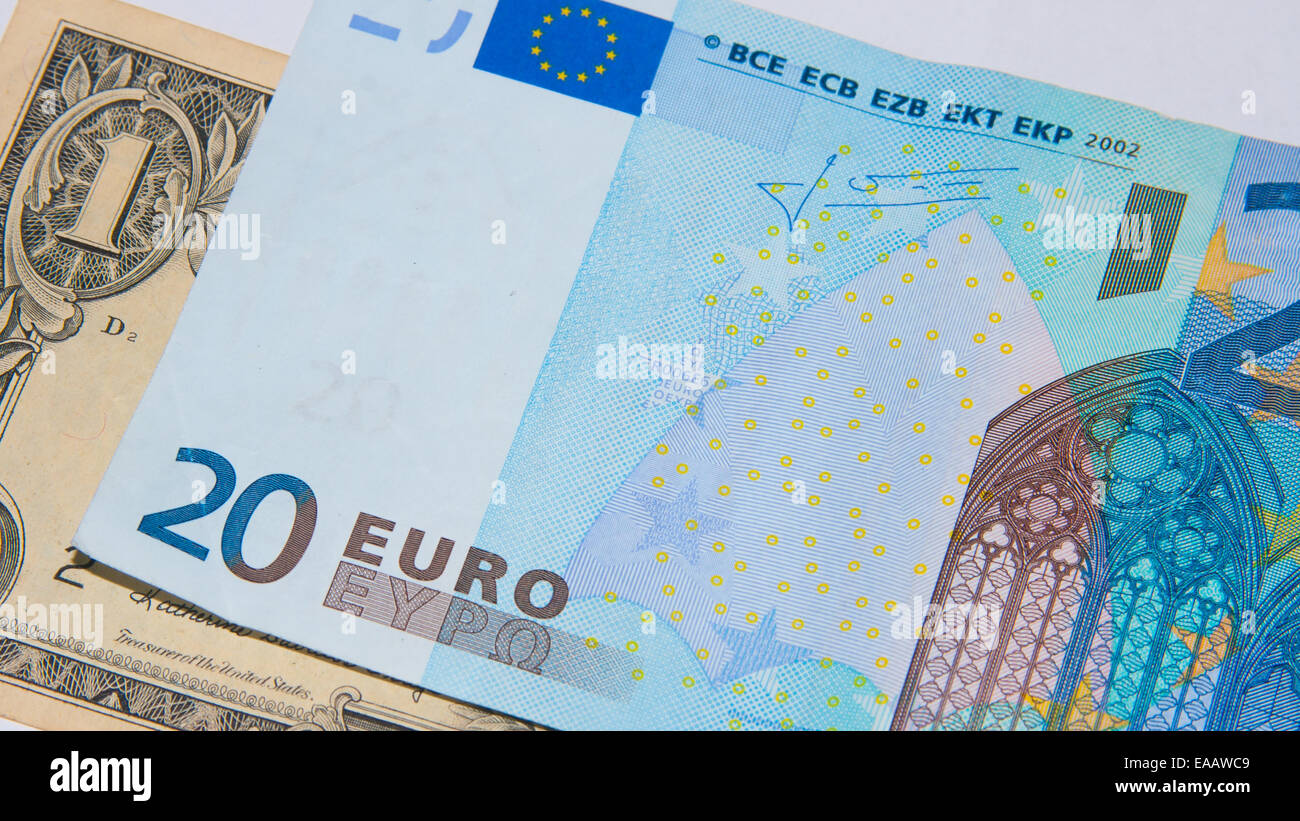 Dollar - Euro - Financial superpowers Stock Photo