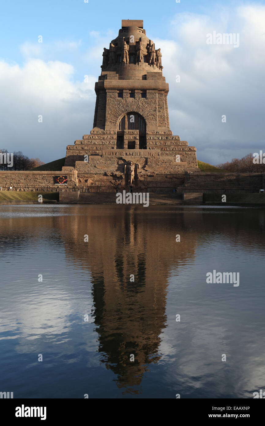 Monument to the Battle of the Nations designed by German architect Bruno Schmitz in Leipzig, Saxony, Germany. Stock Photo