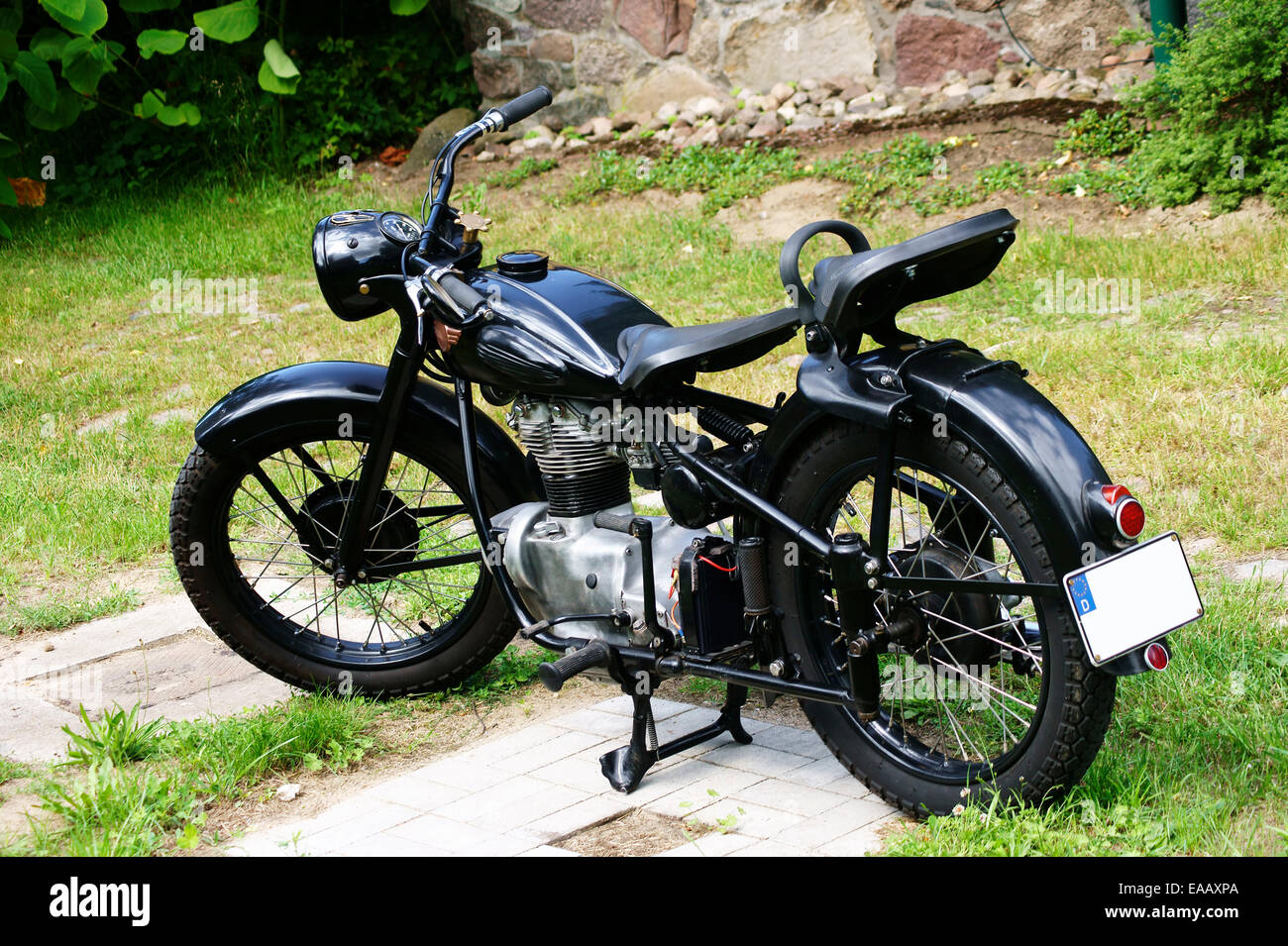 Antique Motorcycle Stock Photo