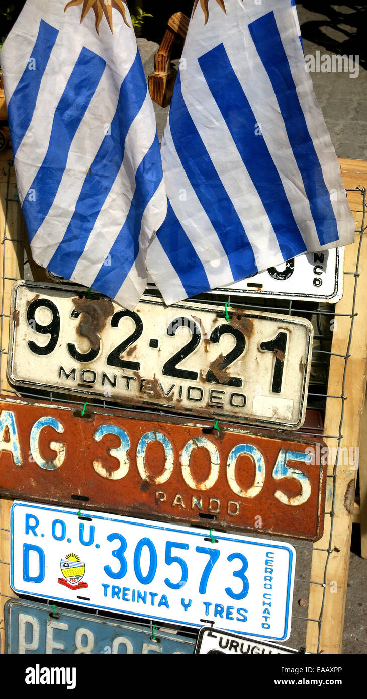 license plates Montevideo Uruguay Stock Photo