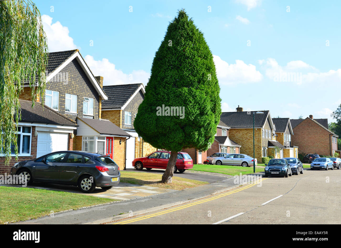 Modern houses on Southbourne Drive, Bourne End, Buckinghamshire