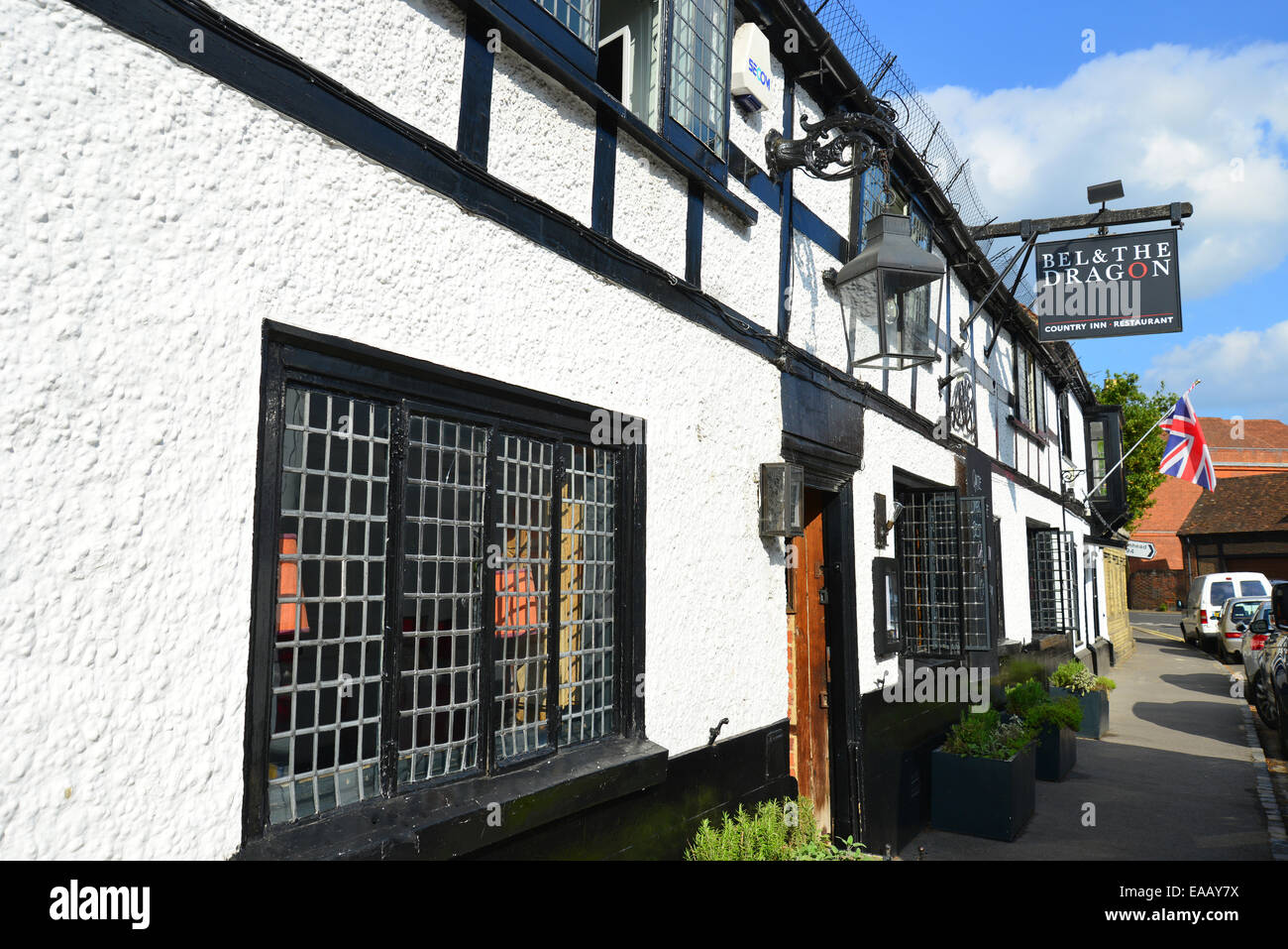 14th century Bel and The Dragon Pub, High Street, Cookham, Berkshire, England, United Kingdom Stock Photo