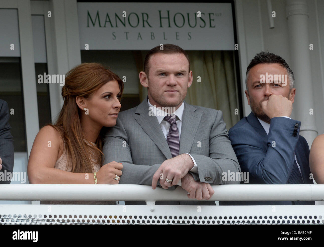 Boodles Ladies Day during the May Festival at Chester Racecourse  Featuring: Wayne Rooney,Coleen Rooney Where: Liverpool, United Kingdom When: 08 May 2014 Stock Photo