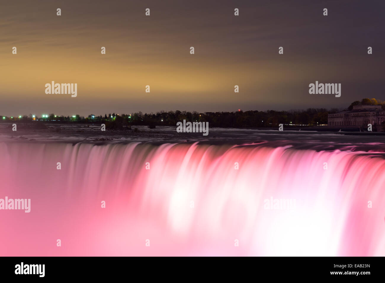 Closeup to the Horseshoe Falls at night Stock Photo Alamy