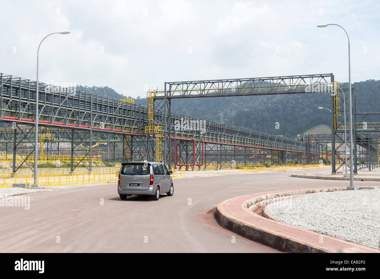 A Network Of Conveyors And Pipes For Transporting Iron Ore Vale Sa S Teluk Rubiah Maritime Terminal In Lumut Perak State Malay Stock Photo Alamy