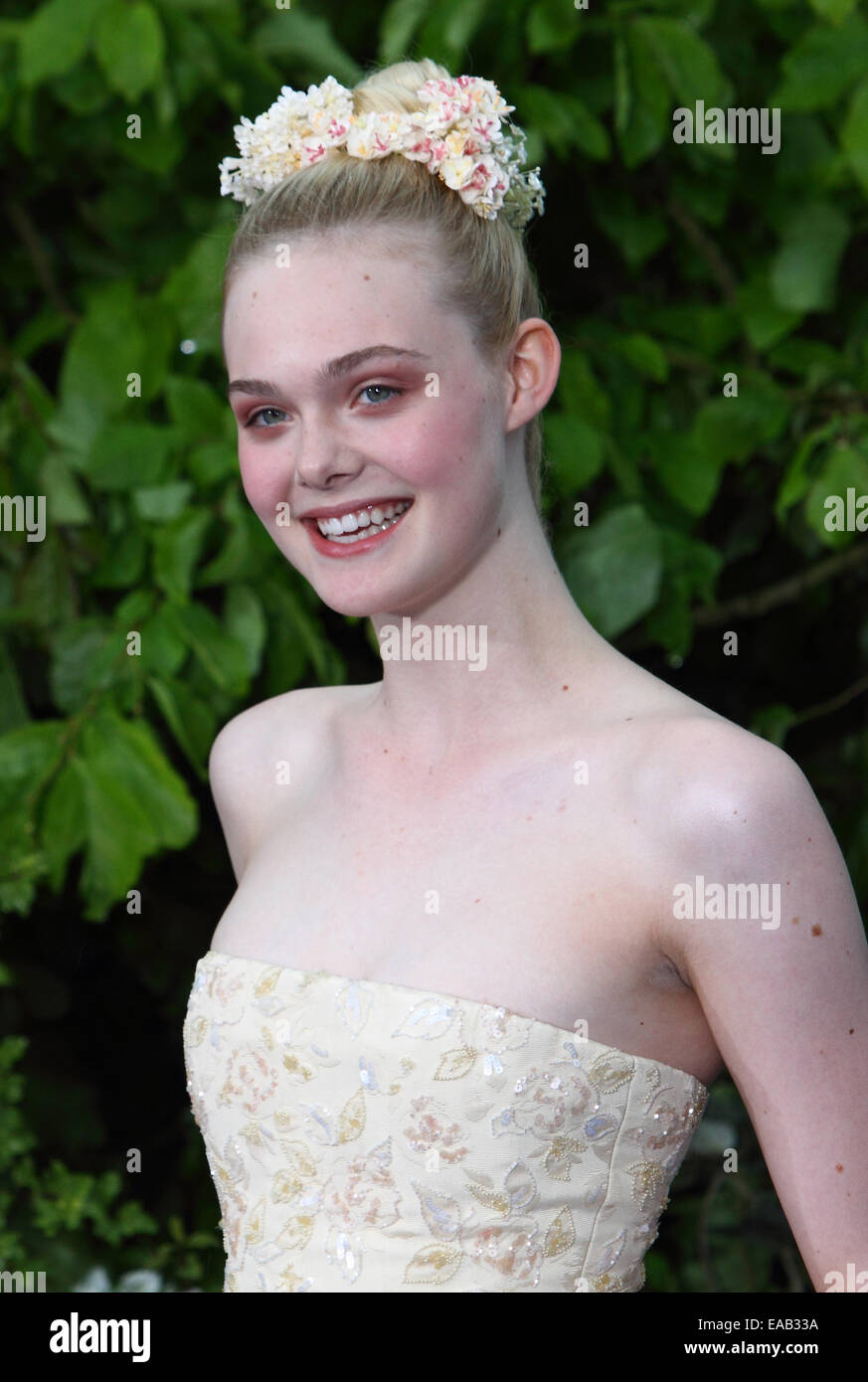 'Maleficent' Film Event at Kensington Palace, London  Featuring: Elle Fanning Where: London, United Kingdom When: 08 May 2014 Stock Photo