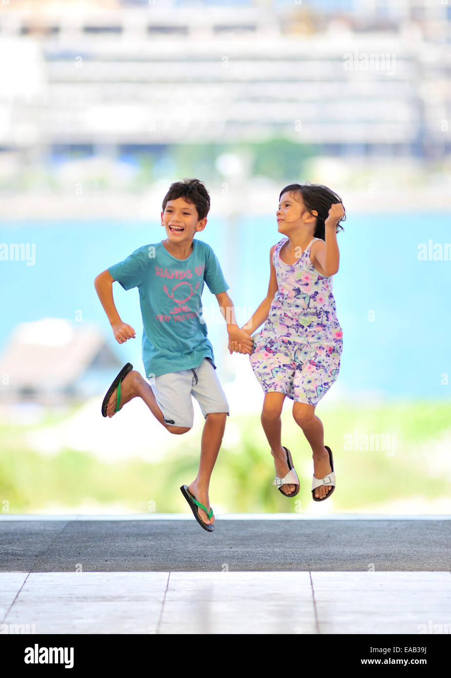 Kids having fun in Cebu City Philippines Stock Photo