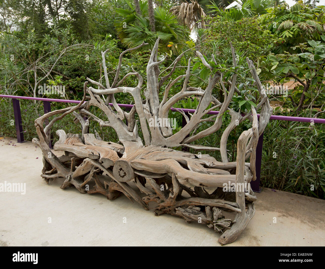 Unique &amp; artistic wooden garden bench created from huge 