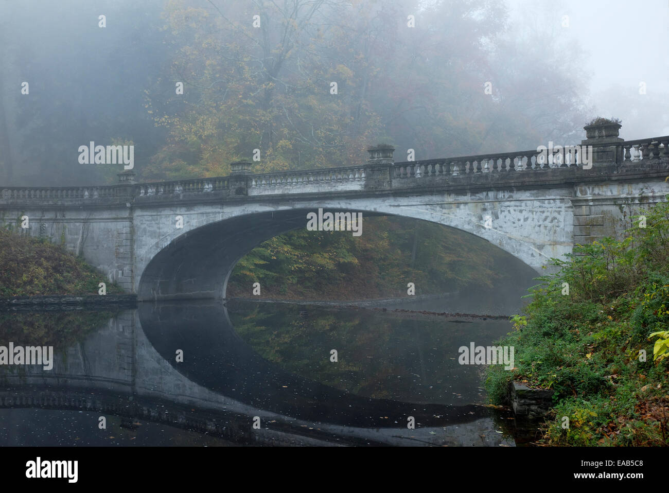 The White Bridge, Vanderbilt Mansion National Historic Site, Hyde Park, New York, USA Stock Photo