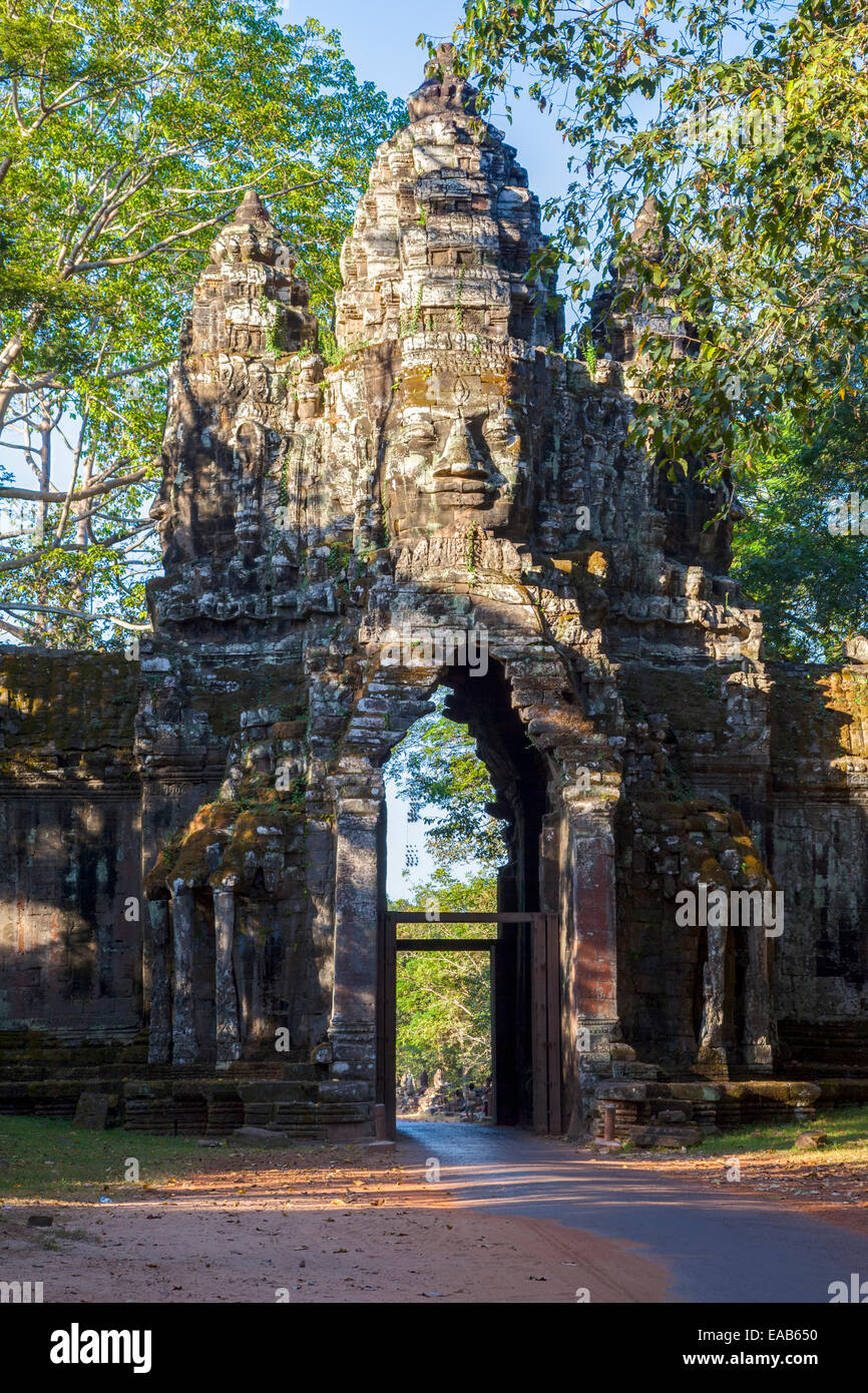 Cambodia.  North Gate, Angkor Thom. Stock Photo