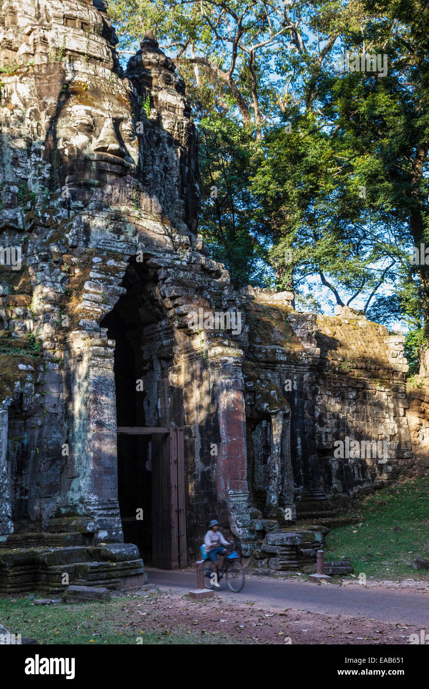 Cambodia.  North Gate, Angkor Thom. Stock Photo